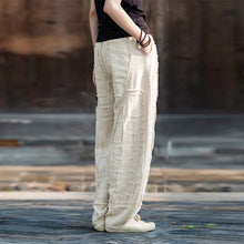 Load image into Gallery viewer, Raw-edge Linen Wide-leg Harem Pants
