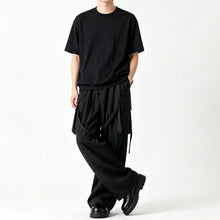 Load image into Gallery viewer, Japanese Workwear-Inspired Wide-Leg Ribbon Pants
