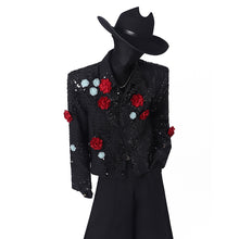 Load image into Gallery viewer, Sequined 3D Flower Stage Jacket
