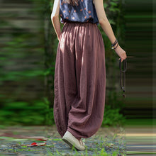 Load image into Gallery viewer, Loose Cotton And Linen Patchwork Bloomers
