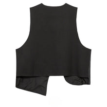 Load image into Gallery viewer, Asymmetrical Black Loose Vest
