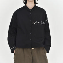 Load image into Gallery viewer, Women's Line Embroidered Collared Shirt
