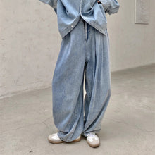 Load image into Gallery viewer, Denim Loose-fitting Wide-leg Trousers
