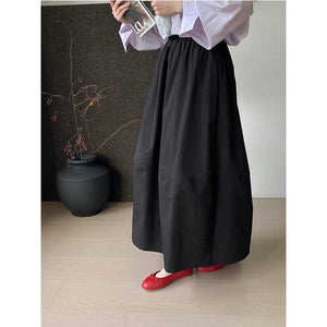 Elastic Waist Loose Casual Long Skirt