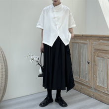 Load image into Gallery viewer, Slanted Buttoned Solid Color Irregular Shirt
