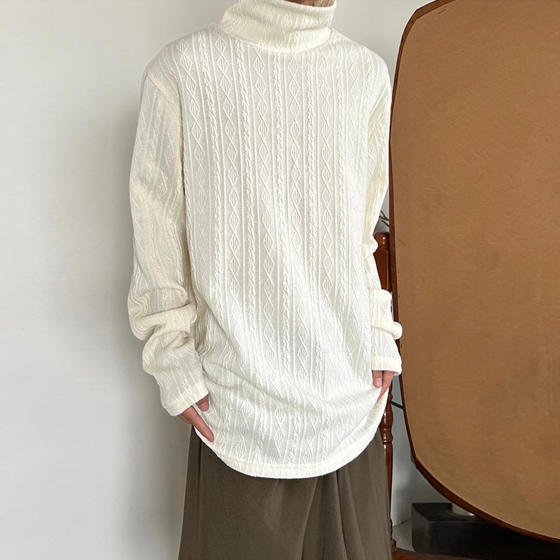 Retro Turtleneck Casual Loose Knit Sweater