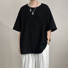 Load image into Gallery viewer, Japanese Loose Large Collar Cotton and Linen T-shirt

