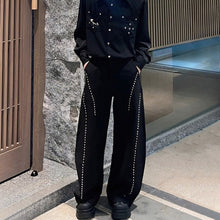 Load image into Gallery viewer, Heavy Metal Rivet Straight Scimitar Wide-leg Pants

