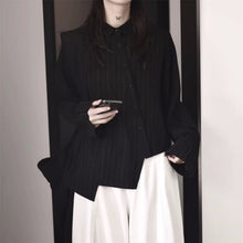 Load image into Gallery viewer, Striped Irregular Long-sleeved Shirt
