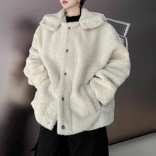 Load image into Gallery viewer, Christmas Red Hooded Lambswool Eco-friendly Faux Fur Coat
