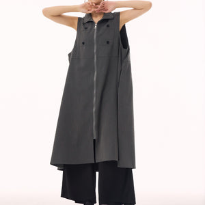 Button Sleeveless Tank Dress
