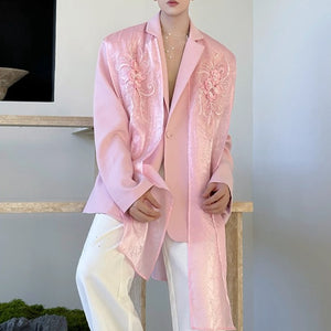 Embroidered Tulle Loose Suit Jacket