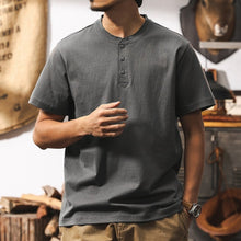 Load image into Gallery viewer, 250g Heavyweight Loose Fit Cotton Henley Shirt
