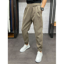 Load image into Gallery viewer, Winter Thick Striped Pleated Cropped Trousers
