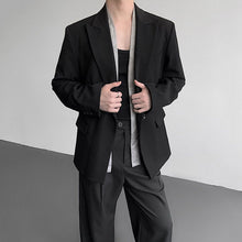 Load image into Gallery viewer, Fake Two-piece Metal Button Shoulder Pad Blazer
