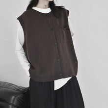 Load image into Gallery viewer, Crew Neck Knitted Loose Sleeveless Vest
