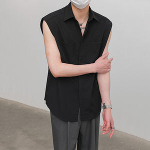 Summer Loose Textured Vest Shirt