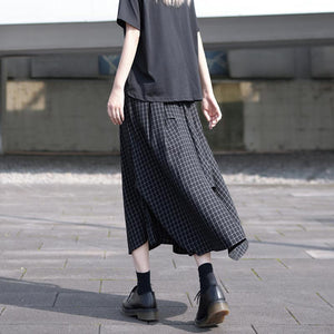 Irregular Plaid A-line Skirt