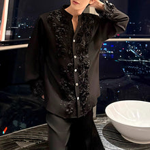 Load image into Gallery viewer, 3D Rose Loose Shoulder Pad Shirt
