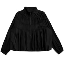Load image into Gallery viewer, Women's Japanese Deconstructed Ruched Zip Up Top Tiered Maxi Skirt Two-piece Set
