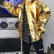 Load image into Gallery viewer, Stage Party Silver Leather  Hooded Jacket
