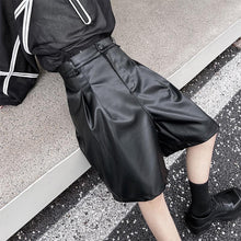 Load image into Gallery viewer, Black Pu Leather Wide Leg Shorts

