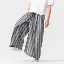 Load image into Gallery viewer, Vintage Striped Linen Thin Loose Wide Leg Culottes
