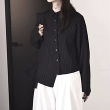 Load image into Gallery viewer, Striped Irregular Long-sleeved Shirt
