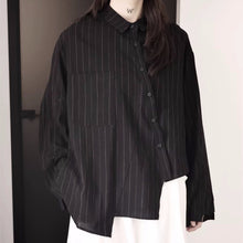 Load image into Gallery viewer, Striped Irregular Long-sleeved Shirt
