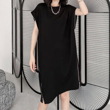 Load image into Gallery viewer, Side Zip Short Sleeve T-Shirt Dress
