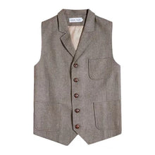 Load image into Gallery viewer, Vintage Multi-Pocket Herringbone Wool Vest
