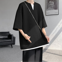 Load image into Gallery viewer, Fake Two-piece V-neck T-shirt
