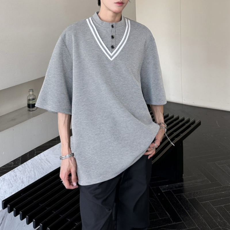 Striped Loose Heavyweight Casual T-shirt