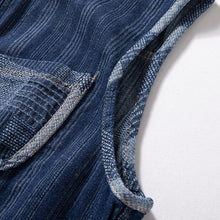 Load image into Gallery viewer, Denim Japanese Style Multi-pocket Patchwork Contrast Color Vest
