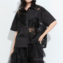 Load image into Gallery viewer, Women Irregular Lace Patchwork Loose Casual T-shirt
