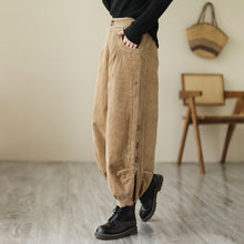 Load image into Gallery viewer, Velvet High-waisted Nine-point Corduroy Bloomers
