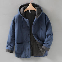 Load image into Gallery viewer, Retro Buttoned Hooded Warm Cotton Coat
