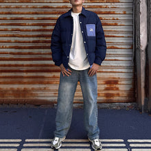 Load image into Gallery viewer, Plaid Patchwork Faux Two-piece Down Shirt Jacket
