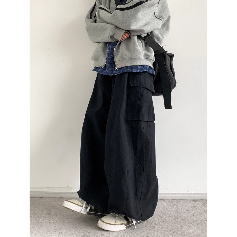 Large Pocket Casual Loose Trousers