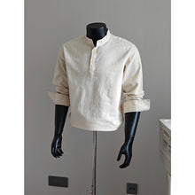 Load image into Gallery viewer, Solid Color Casual Loose Henley Collar Shirt
