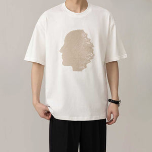 American Embroidery Round Neck Loose Casual T-shirt