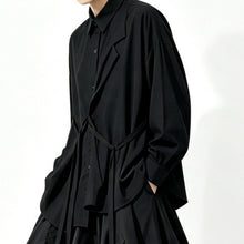 Load image into Gallery viewer, Japanese Minimalist Lyocell Draped Loose Long Sleeve Shirt
