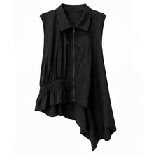 Load image into Gallery viewer, Women's Asymmetric Vest Shirt Mesh Patchwork Skirt Two-piece Set
