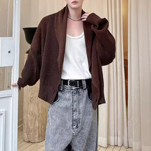 Load image into Gallery viewer, Lapel Button-down Knitted Sweater Coat
