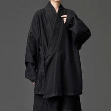 Load image into Gallery viewer, Women's Heavyweight Loose Cross Front Denim Kimono Cardigan Lantern Pants Two-piece Set
