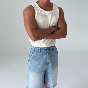 American Stretch Textured Sleeveless T-shirt