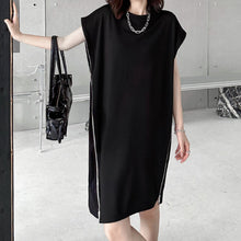 Load image into Gallery viewer, Side Zip Short Sleeve T-Shirt Dress
