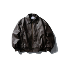 Load image into Gallery viewer, Leather Retro Loose-fitting Lapel Jacket
