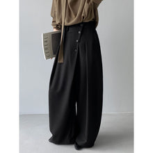 Load image into Gallery viewer, Women's Asymmetrical Slanted Button Curved Wide-leg Trousers
