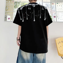 Load image into Gallery viewer, Round Neck Hand-painted Geometric Pattern Loose T-shirt
